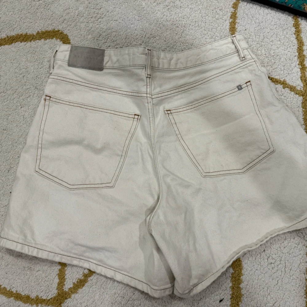 Everlane A-Line Denim Shorts in Ecru